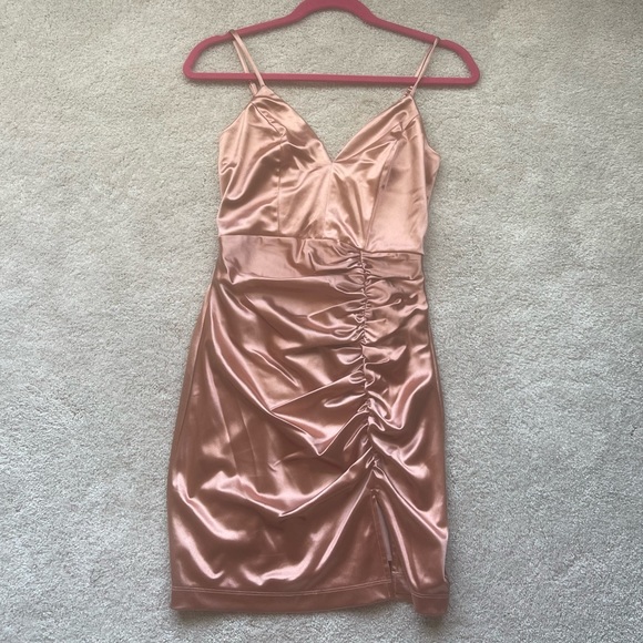 Emerald Sundae Shirred Satin Dress size Small - Picture 3 of 3